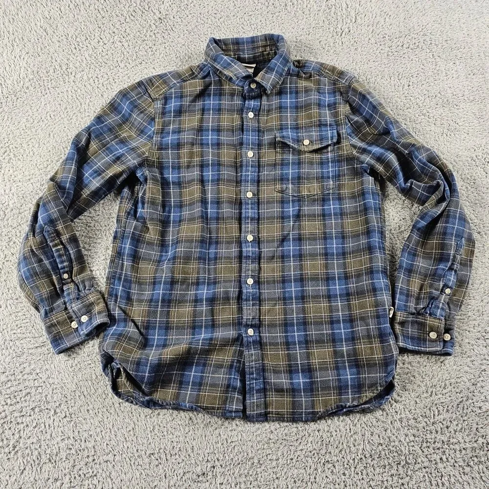 North Face Shirt Mens Medium Blue Flannel Tartan Shacket Camp Hike Gorp Heavy